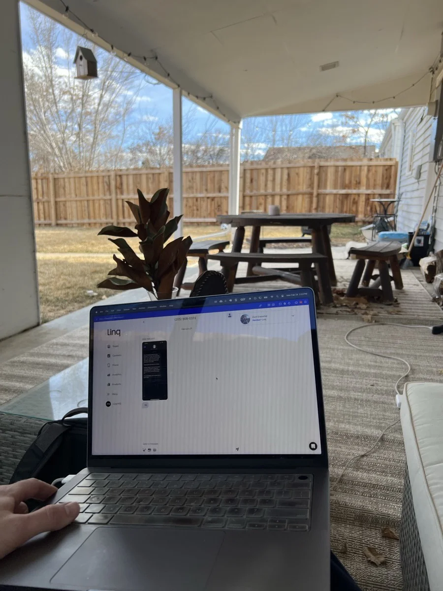 Working from the patio